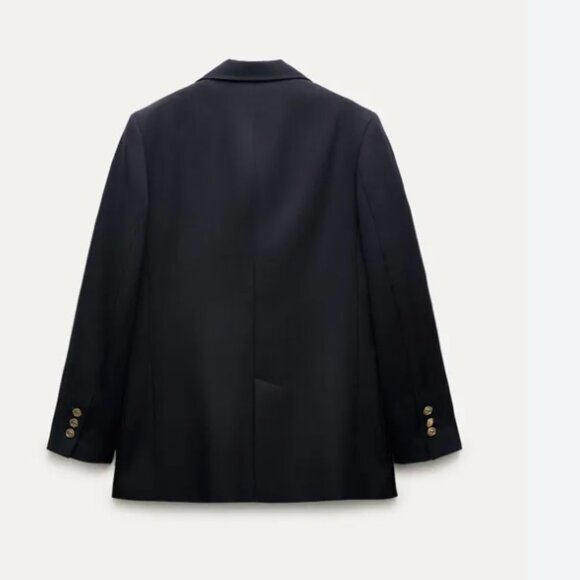 NWT Zara Navy Tailored Suit Blazers Gold Embellished Buttons  2243/683/400  Smal - Picture 4 of 10